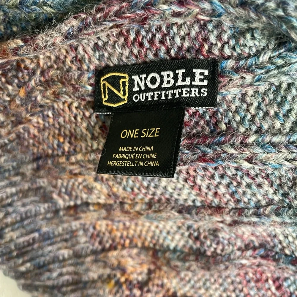 Noble Outfitters OS Women’s Layer Sweater or Scarf Faux Vest Cable Knit 2 Button